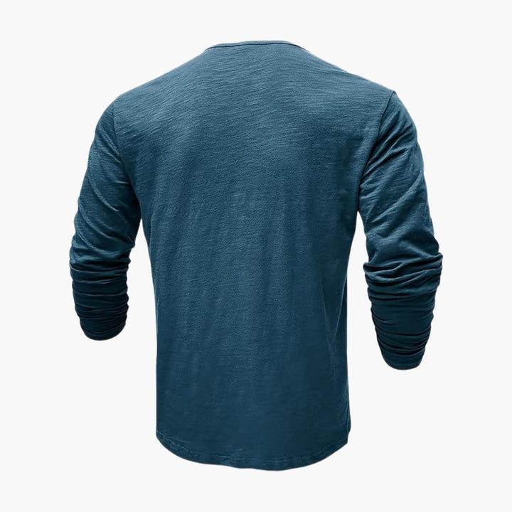 Herren Langarmshirt mit Knopfleiste