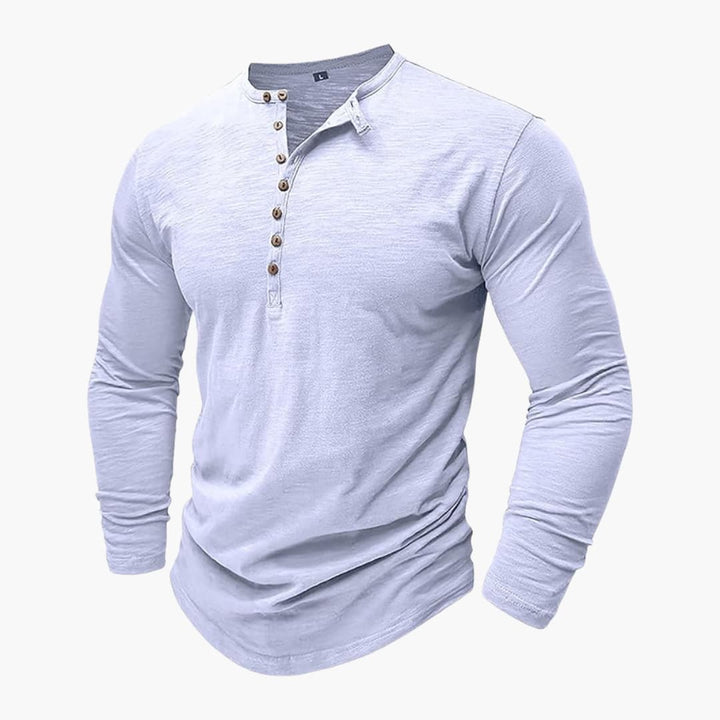 Herren Langarmshirt mit Knopfleiste