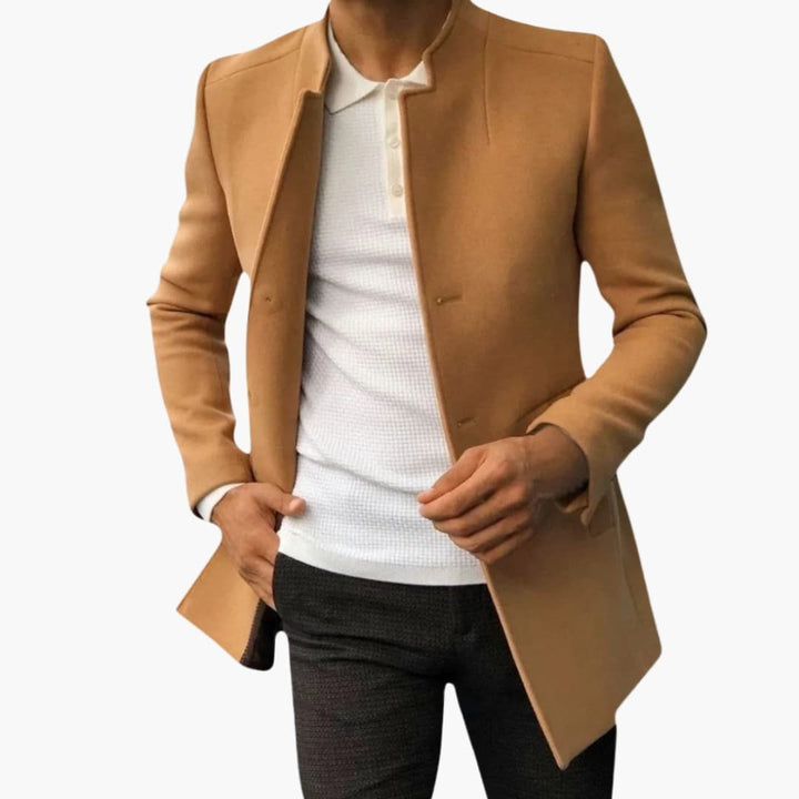 Herren Mantel mit Seitentaschen und Knopfverschluss