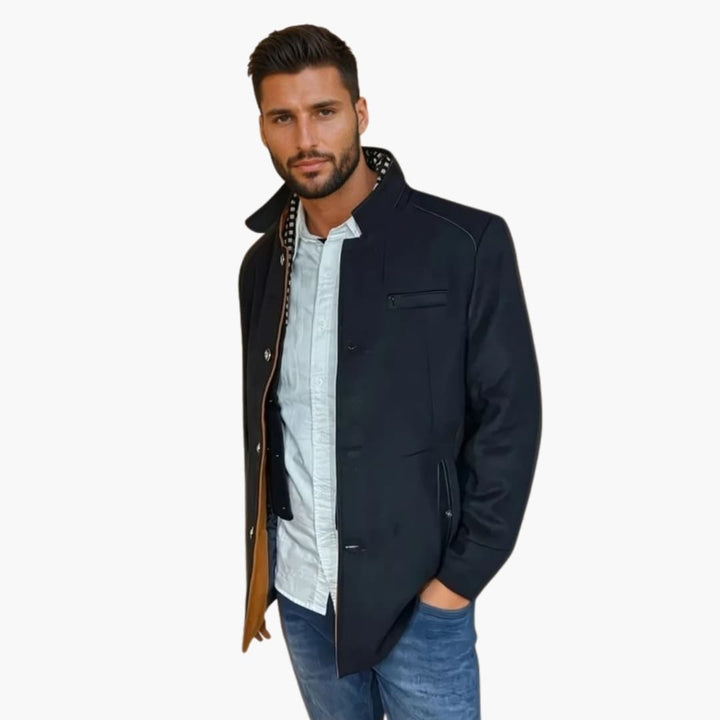Herren Mantel mit Stehkragen