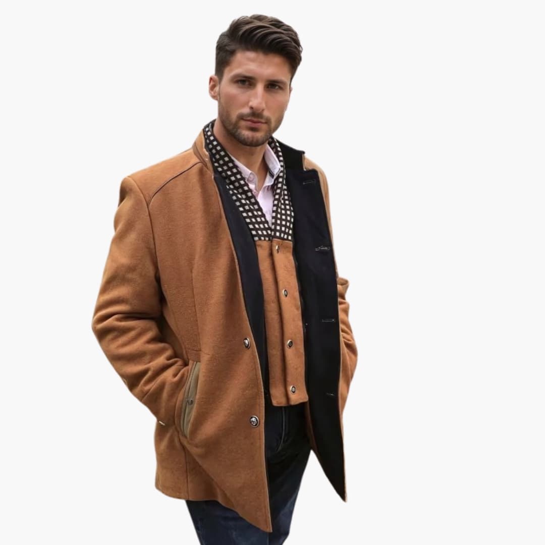 Herren Mantel mit Stehkragen