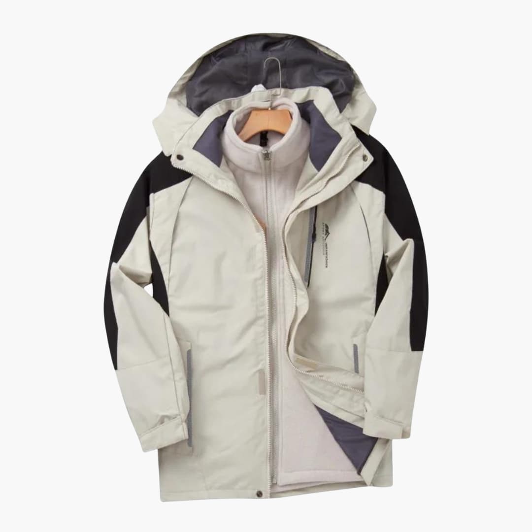 Herren Outdoor Jacke mit Reißverschluss und abnehmbarer Kapuze