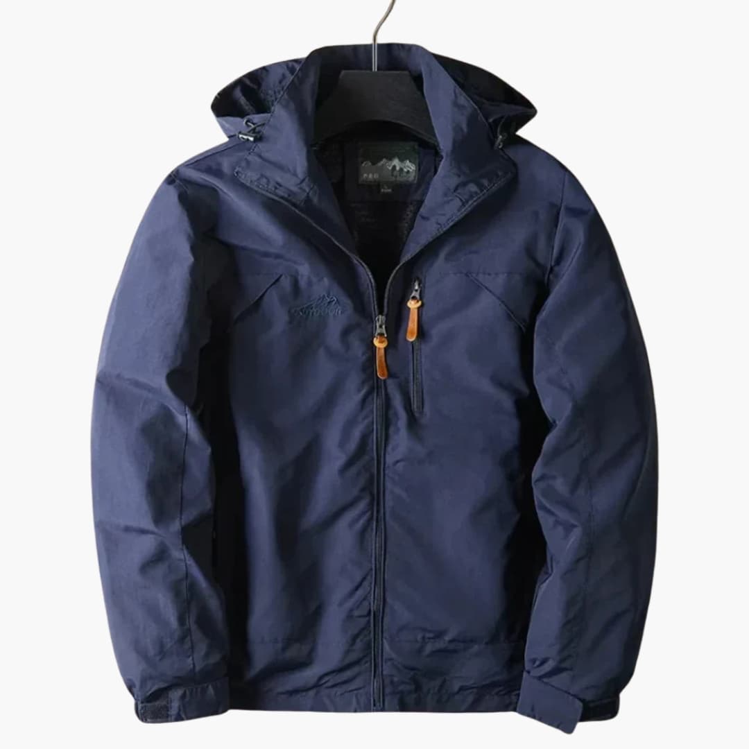 Herren Outdoorjacke mit Kapuze und Reißverschluss