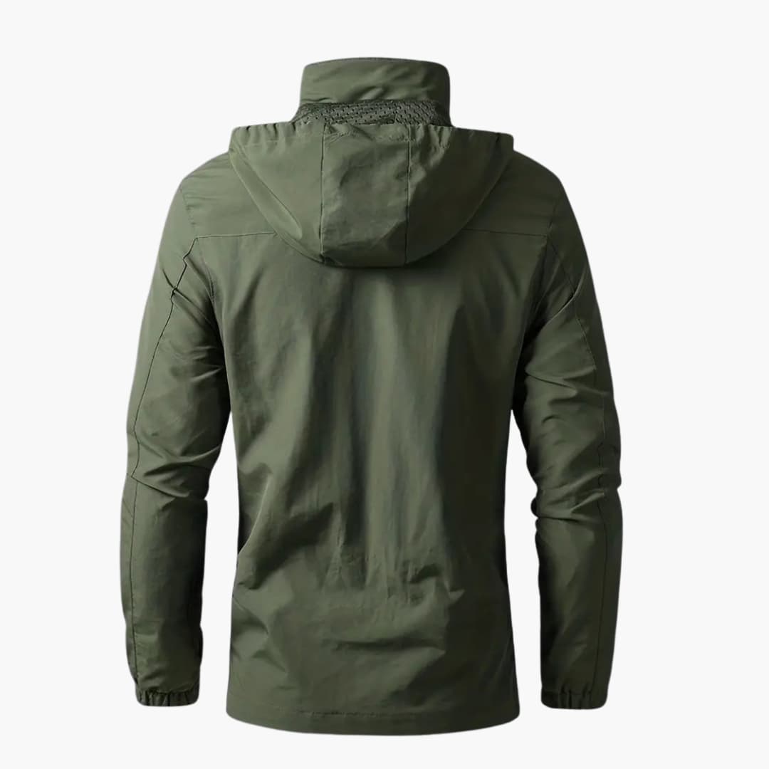 Herren Outdoorjacke mit Kapuze und Reißverschlusstaschen