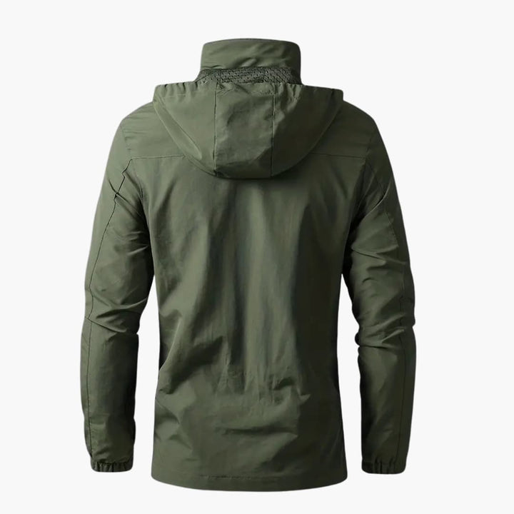Herren Outdoorjacke mit Kapuze und Reißverschlusstaschen
