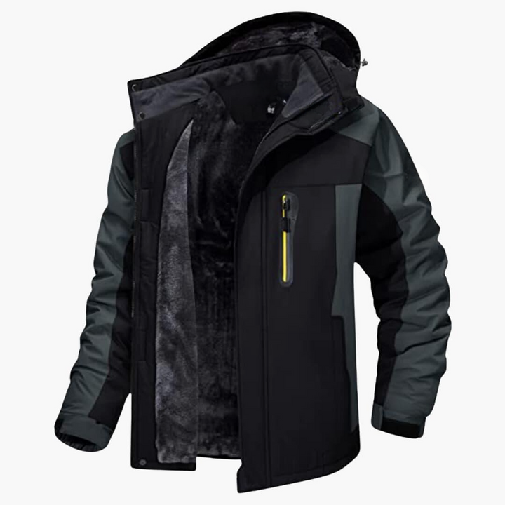 Herren Outdoorjacke mit Kapuze und Reißverschlusstaschen
