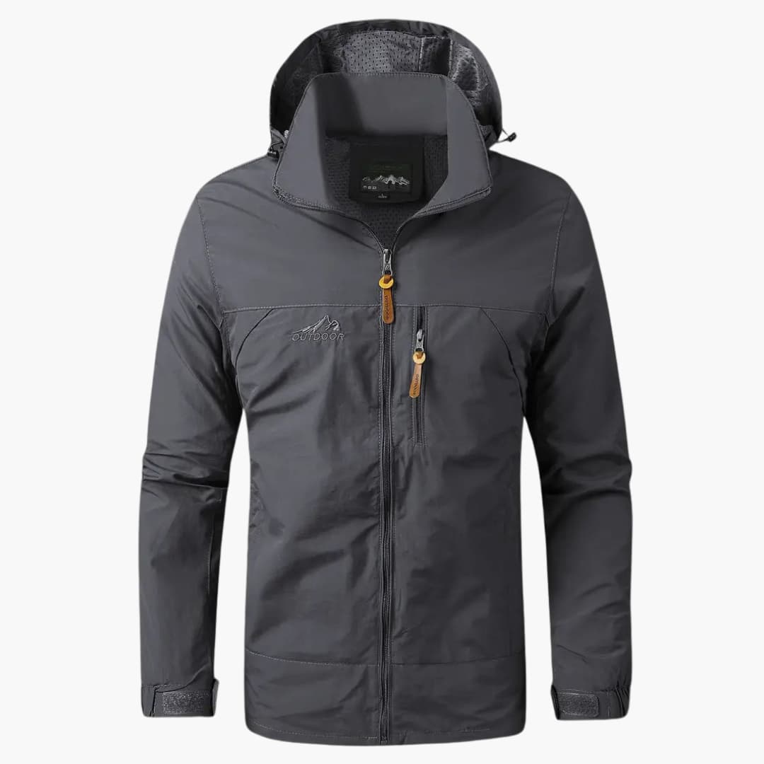 Herren Outdoorjacke mit Kapuze und Reißverschlusstaschen