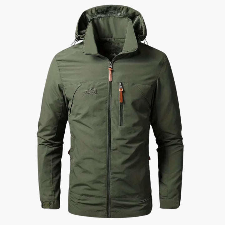 Herren Outdoorjacke mit Kapuze und Reißverschlusstaschen