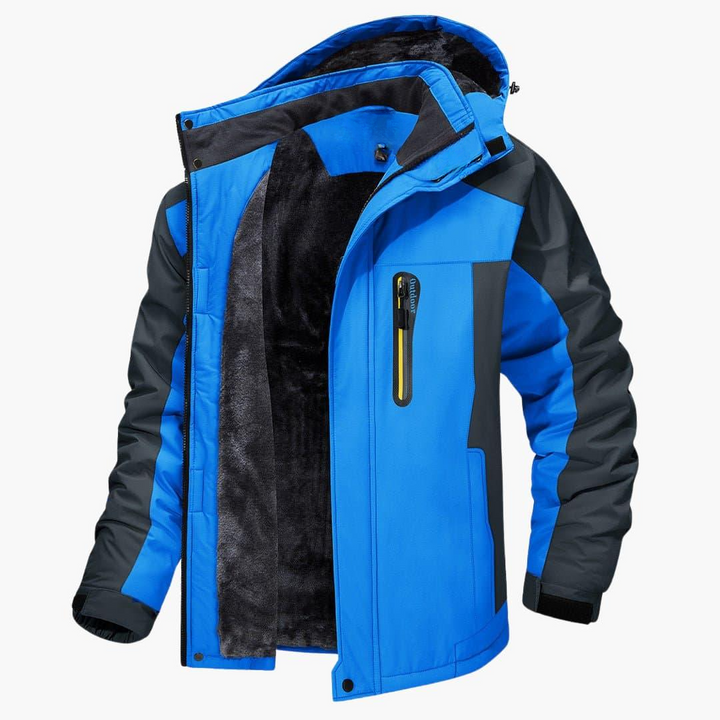 Herren Outdoorjacke mit Kapuze und Reißverschlusstaschen