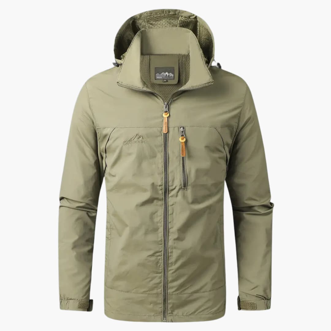 Herren Outdoorjacke mit Kapuze und Reißverschlusstaschen