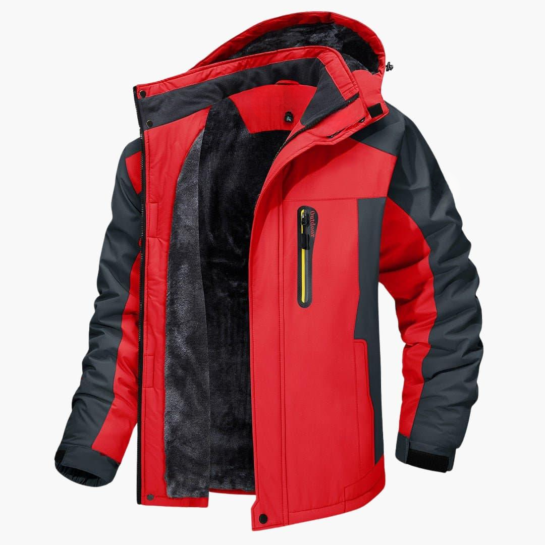 Herren Outdoorjacke mit Kapuze und Reißverschlusstaschen