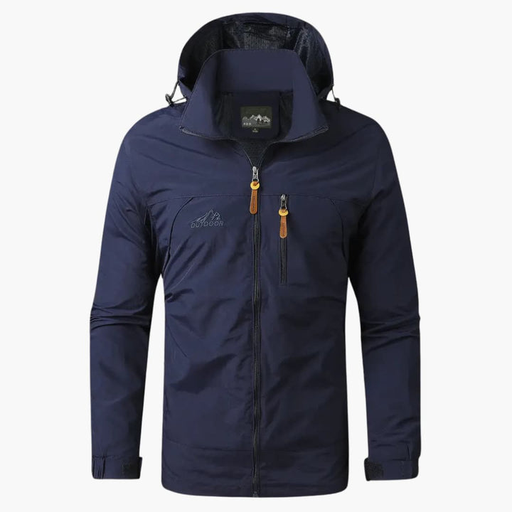 Herren Outdoorjacke mit Kapuze und Reißverschlusstaschen