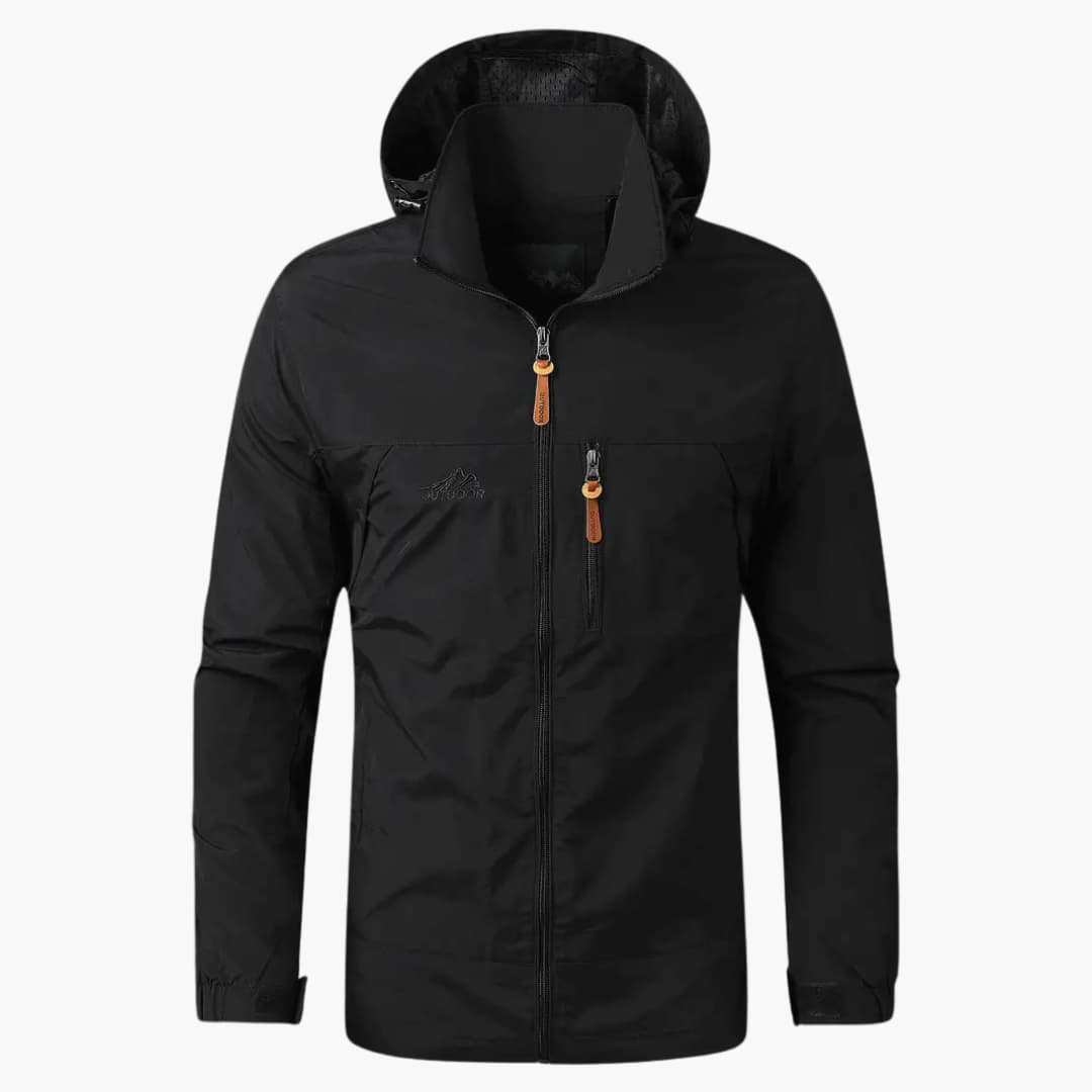 Herren Outdoorjacke mit Kapuze und Reißverschlusstaschen
