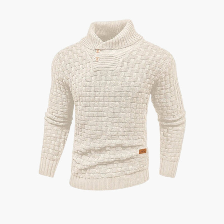 Herren Pullover mit Knopfleiste und Strickmuster