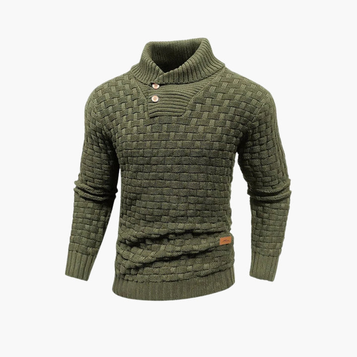 Herren Pullover mit Knopfleiste und Strickmuster
