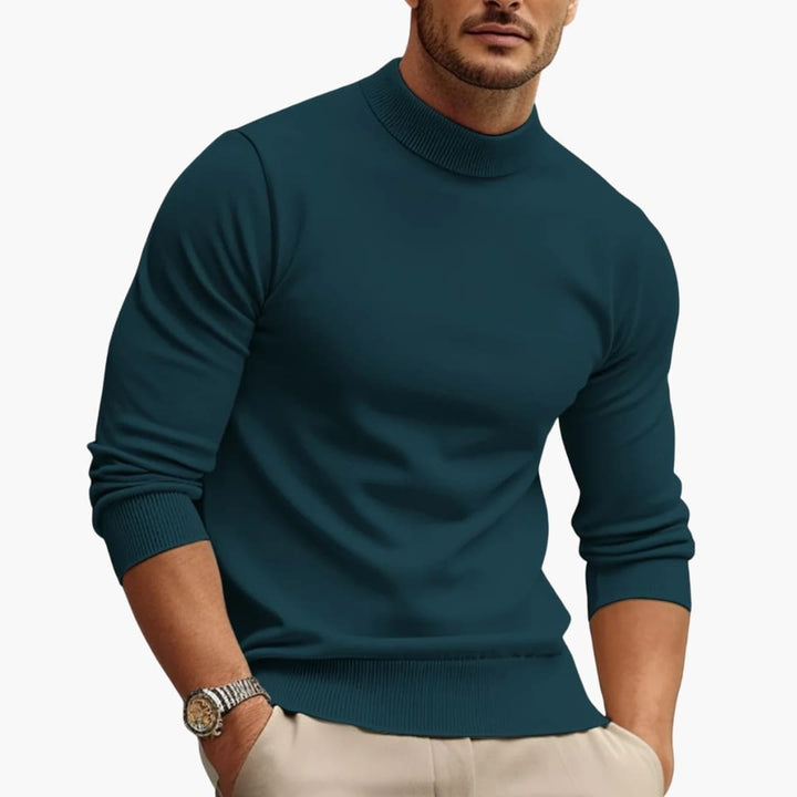 Herren Pullover mit Rundhalsausschnitt und Rippbund