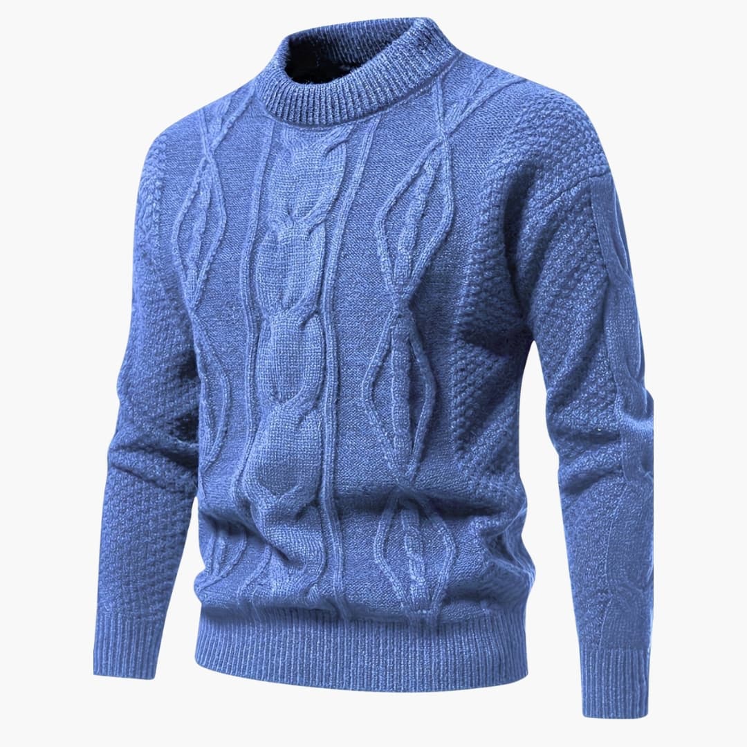 Herren Pullover mit Rundhalsausschnitt und Strickstruktur