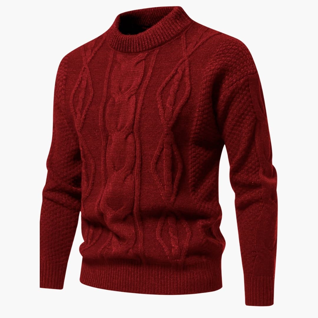 Herren Pullover mit Rundhalsausschnitt und Strickstruktur