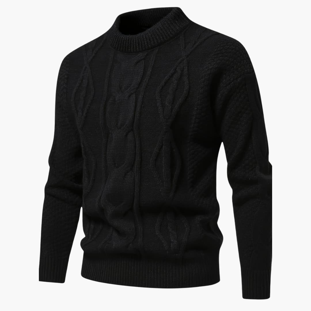 Herren Pullover mit Rundhalsausschnitt und Strickstruktur