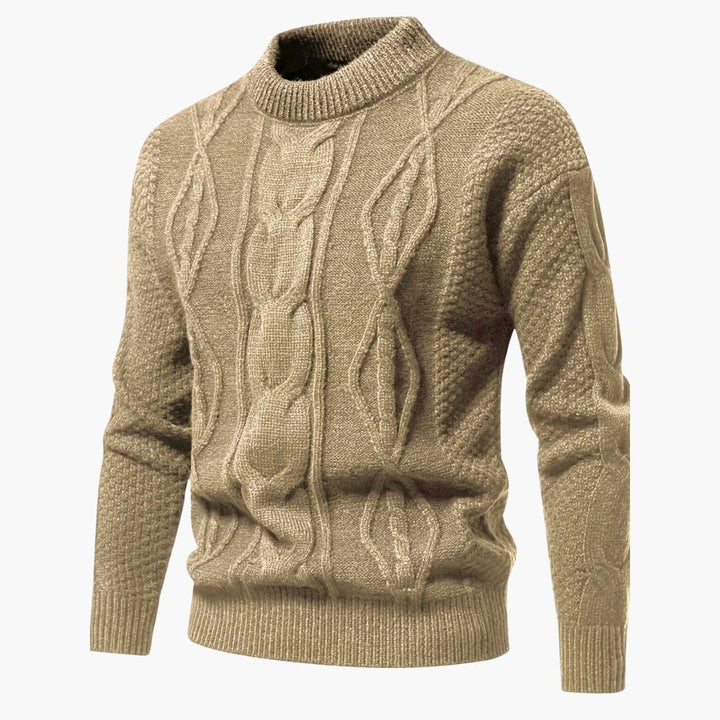 Herren Pullover mit Rundhalsausschnitt und Strickstruktur