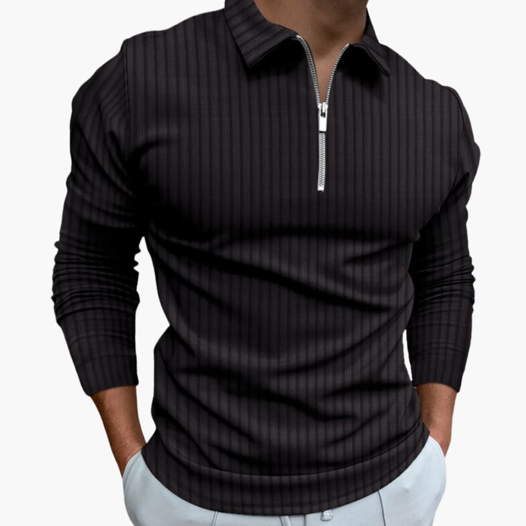 Herren Rippstrick Pullover mit Kragen