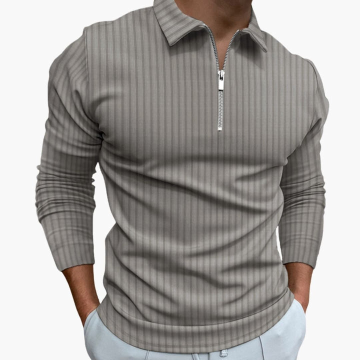 Herren Rippstrick Pullover mit Kragen