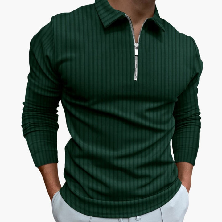 Herren Rippstrick Pullover mit Kragen