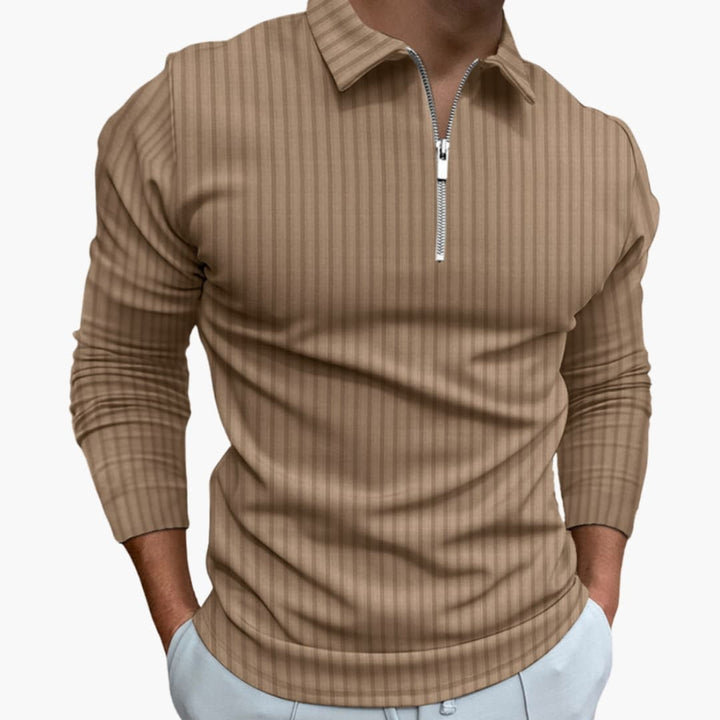 Herren Rippstrick Pullover mit Kragen