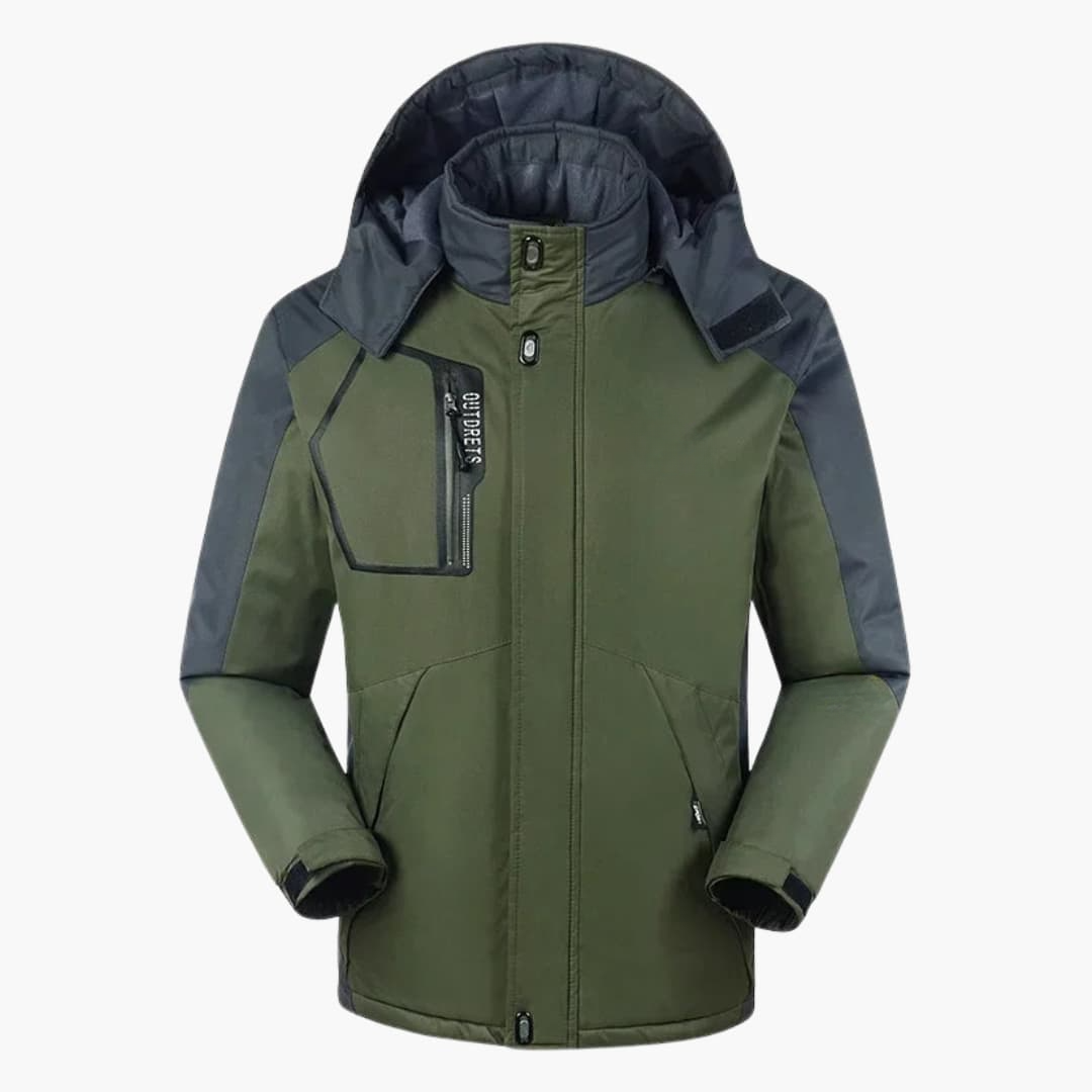 Herren Skijacke mit Kapuze und Reißverschluss