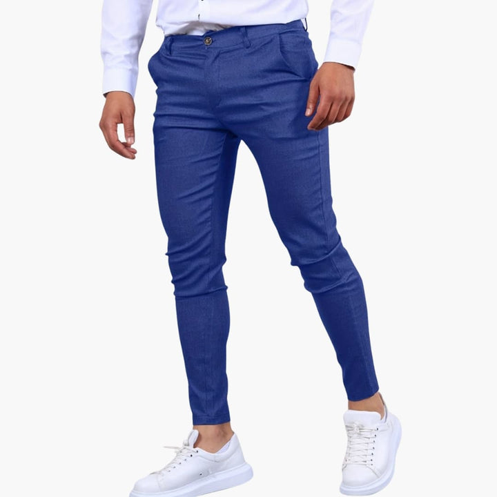 Herren Slim Hose mit Reißverschluss und funktionalen Taschen