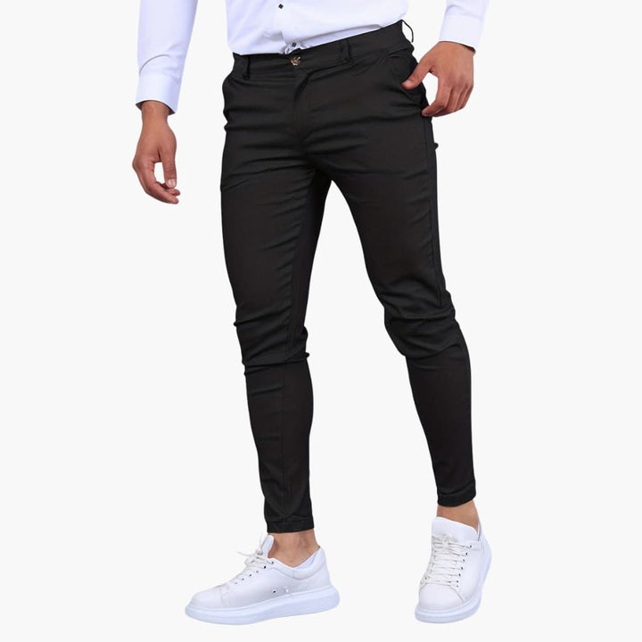 Herren Slim Hose mit Reißverschluss und funktionalen Taschen