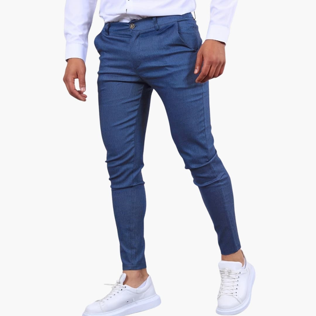 Herren Slim Hose mit Reißverschluss und funktionalen Taschen