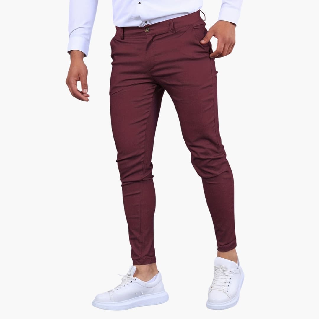 Herren Slim Hose mit Reißverschluss und funktionalen Taschen