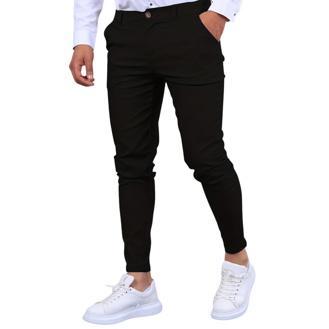 Herren Slim Hose mit Reißverschluss und funktionalen Taschen