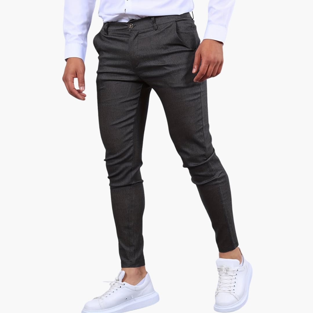 Herren Slim Hose mit Reißverschluss und funktionalen Taschen