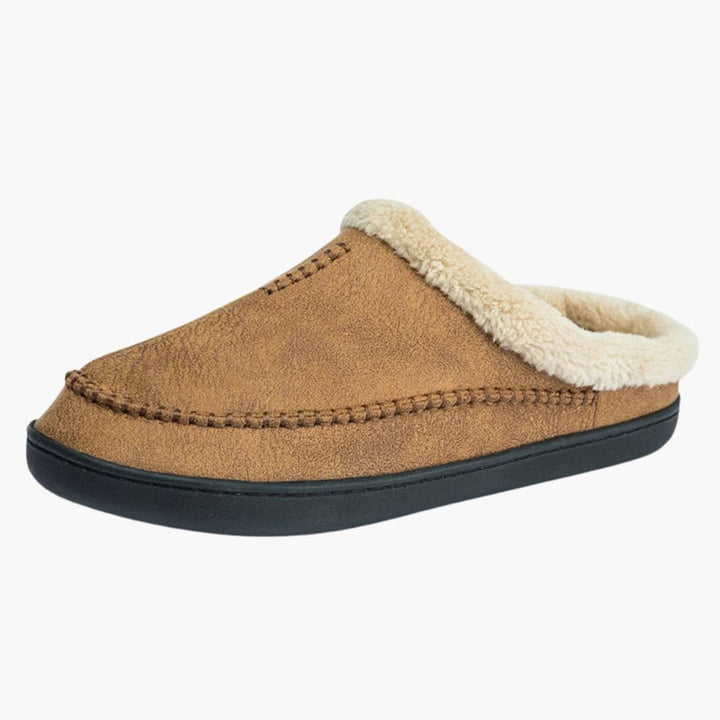 Herren Slip On Hausschuhe mit Plüschfutter