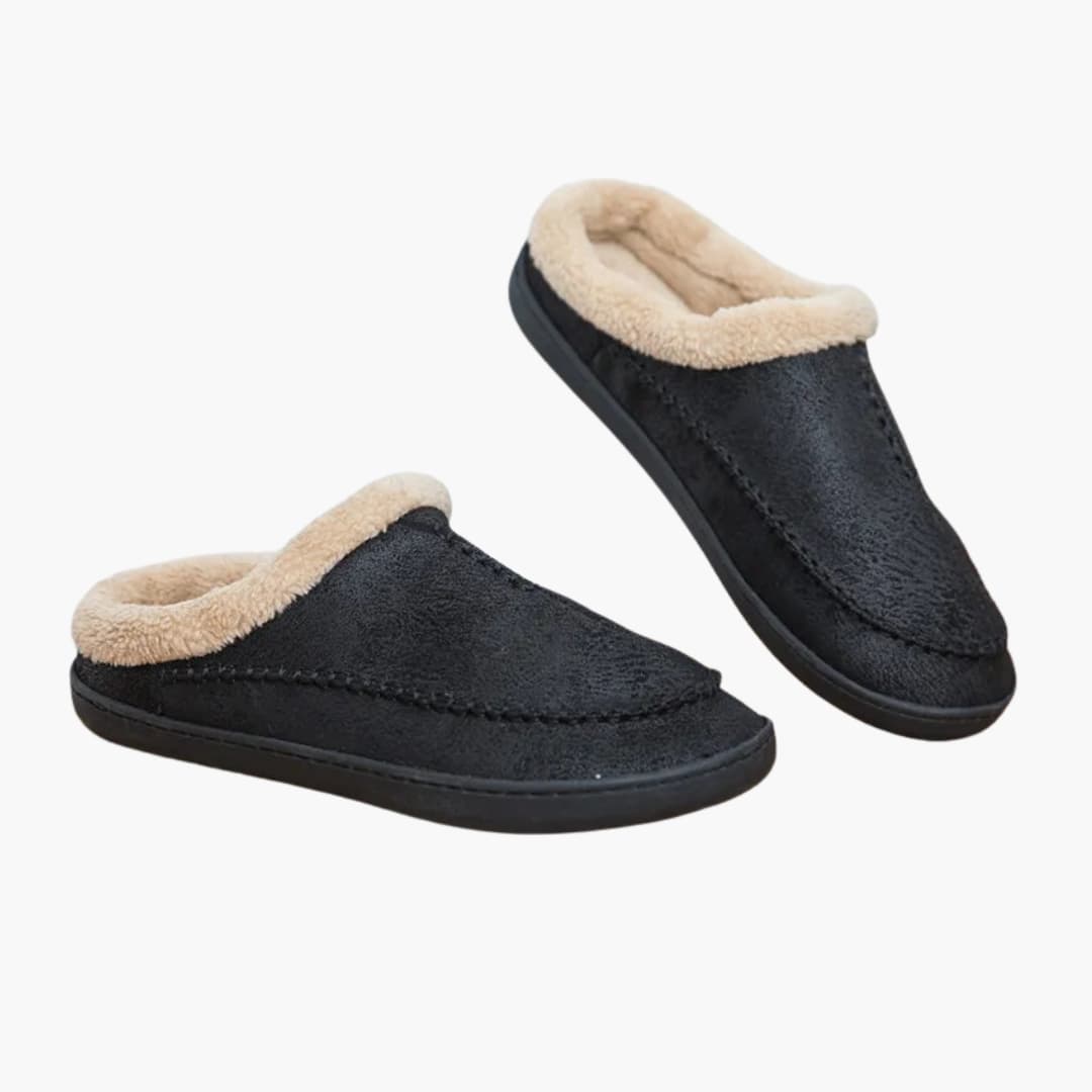 Herren Slip On Hausschuhe mit Plüschfutter