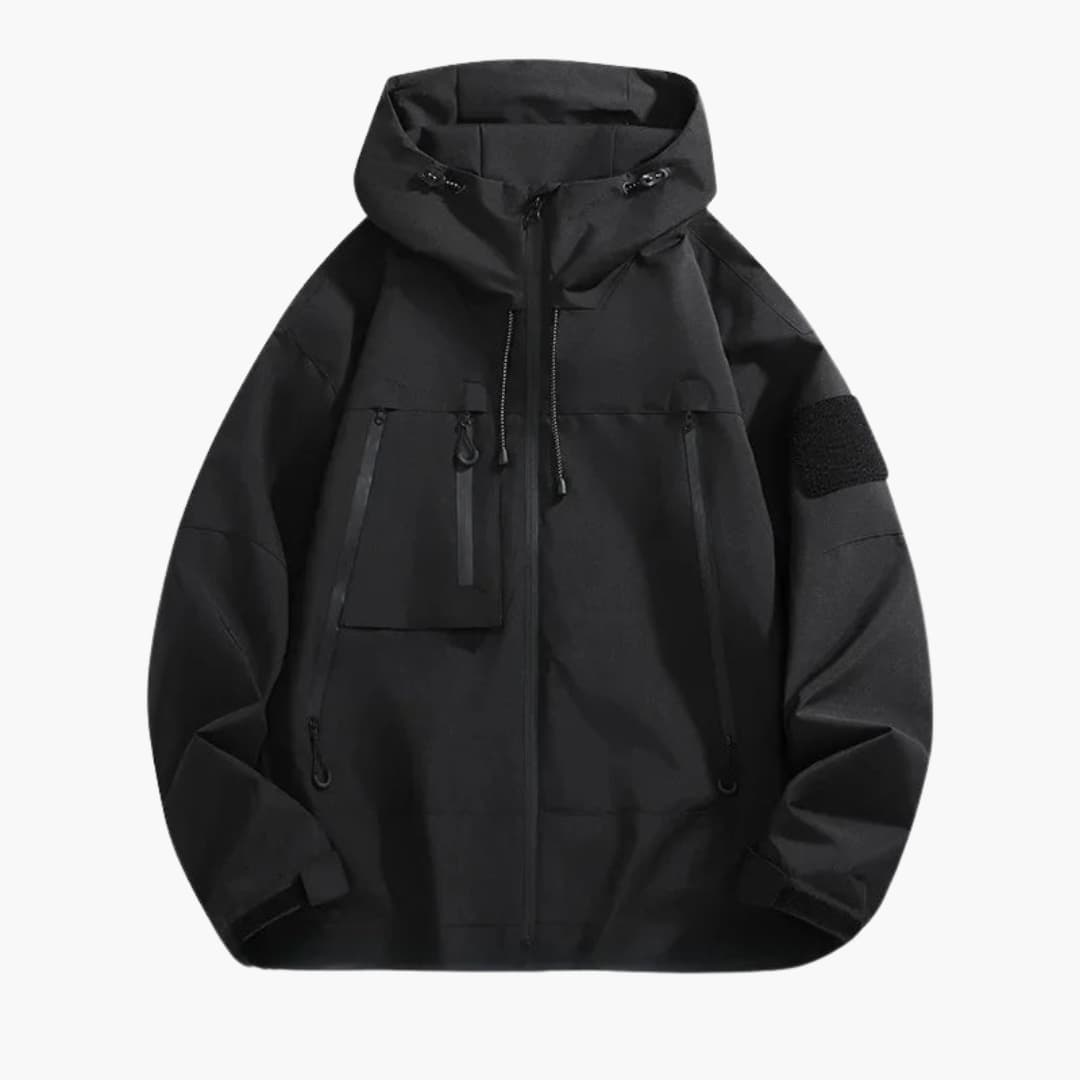 Herren Softshelljacke mit Kapuze und Reißverschlusstaschen