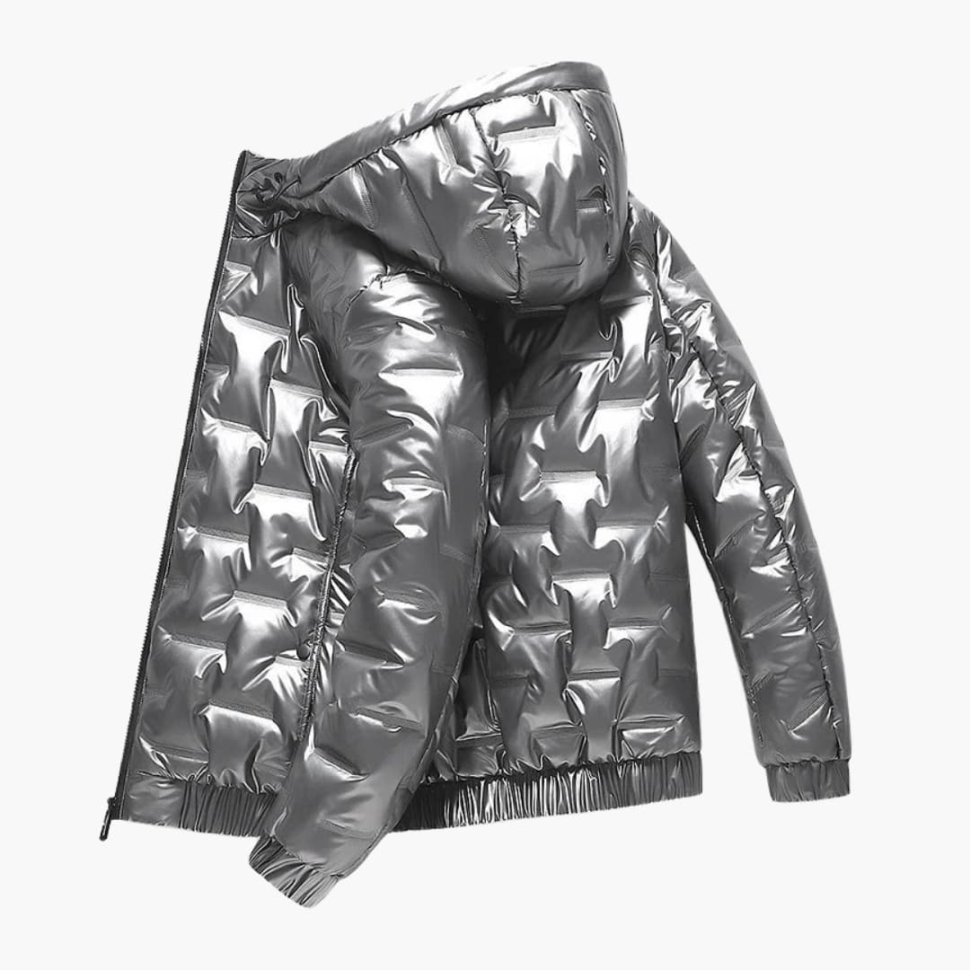 Herren Steppjacke mit Kapuze und Reißverschluss