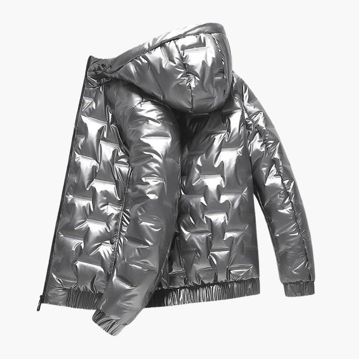 Herren Steppjacke mit Kapuze und Reißverschluss