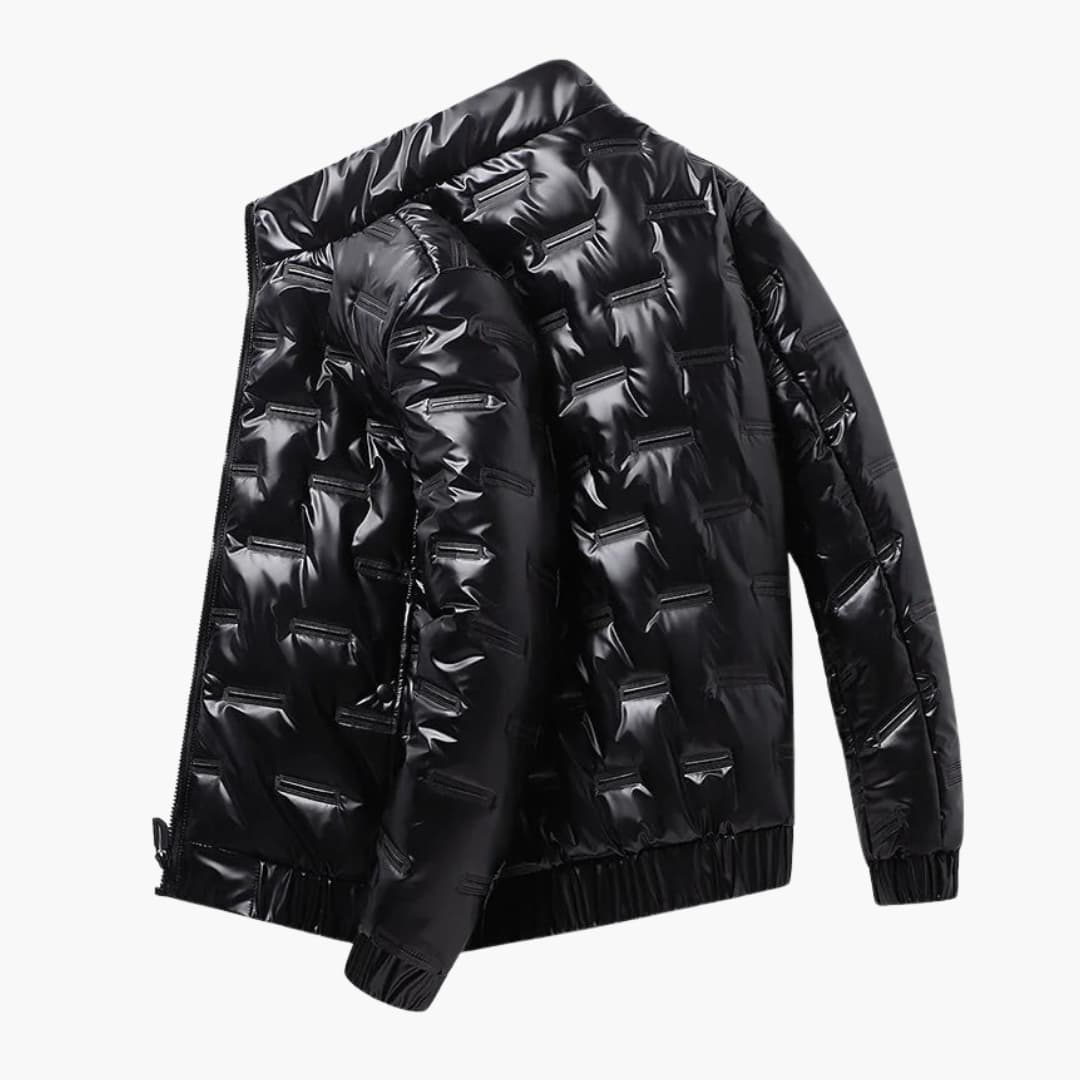 Herren Steppjacke mit Kapuze und Reißverschluss