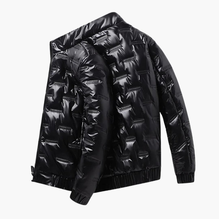 Herren Steppjacke mit Kapuze und Reißverschluss