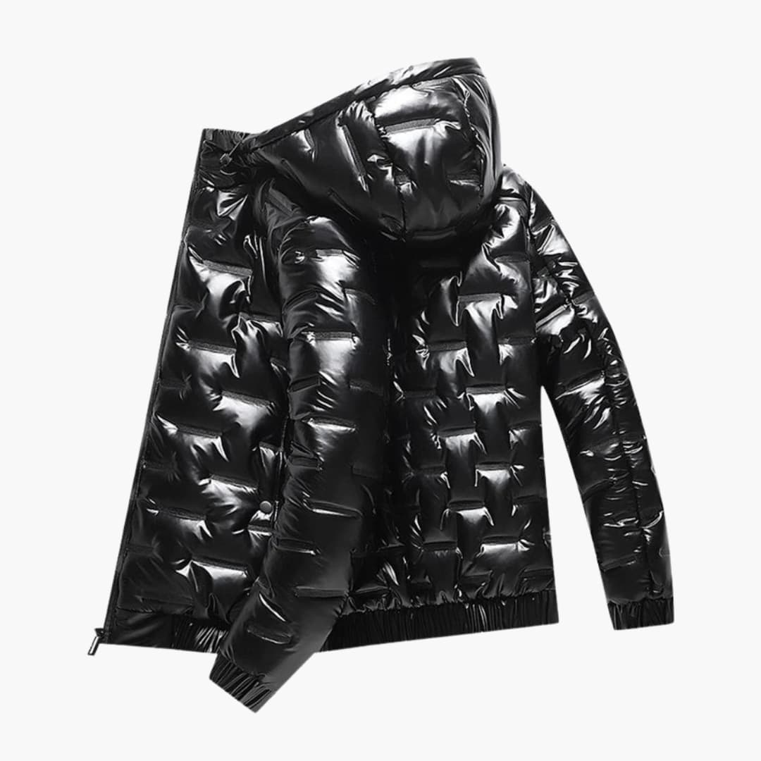 Herren Steppjacke mit Kapuze und Reißverschluss