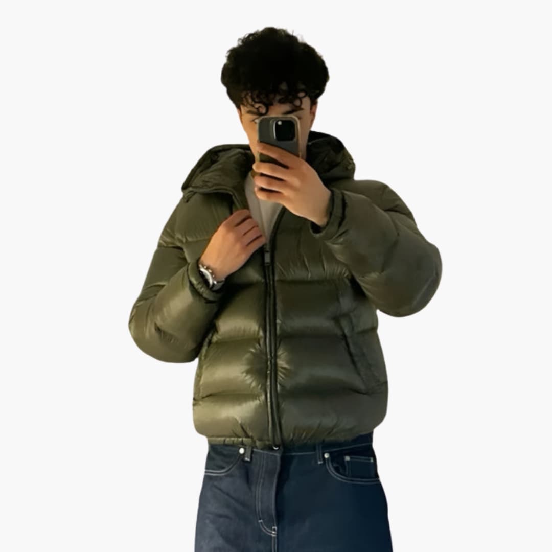 Herren Steppjacke mit Kapuze und Seitentaschen