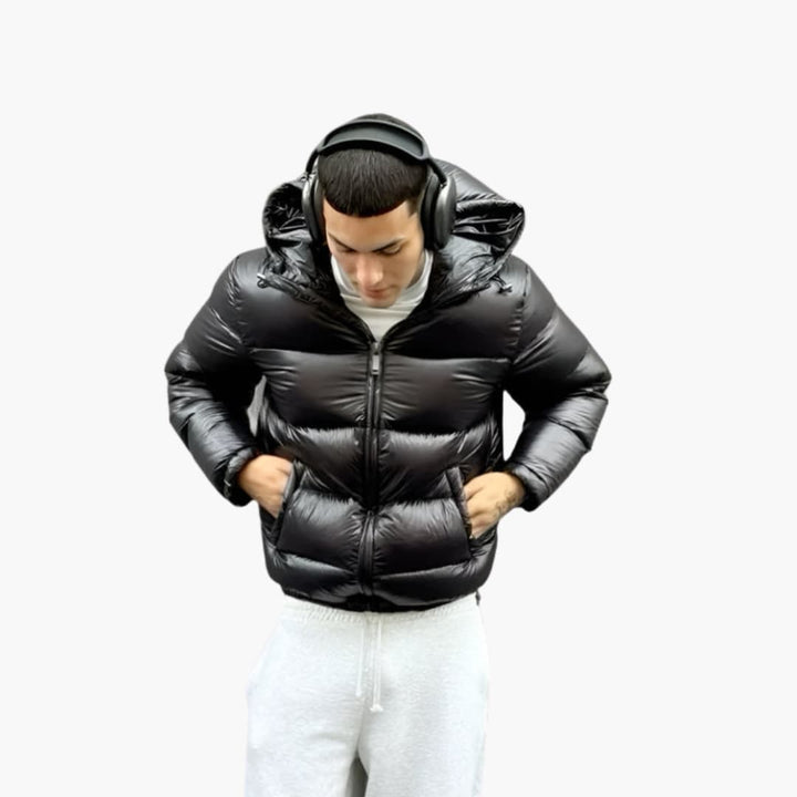 Herren Steppjacke mit Kapuze und Seitentaschen