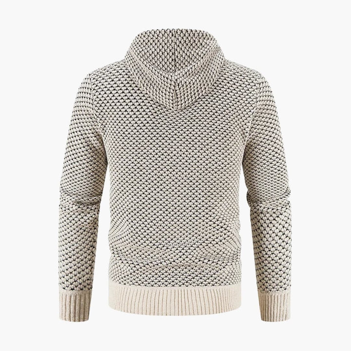 Herren Strickjacke mit Kapuze und Reißverschluss