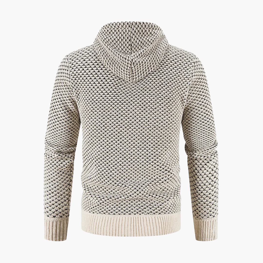 Herren Strickjacke mit Kapuze und Reißverschluss