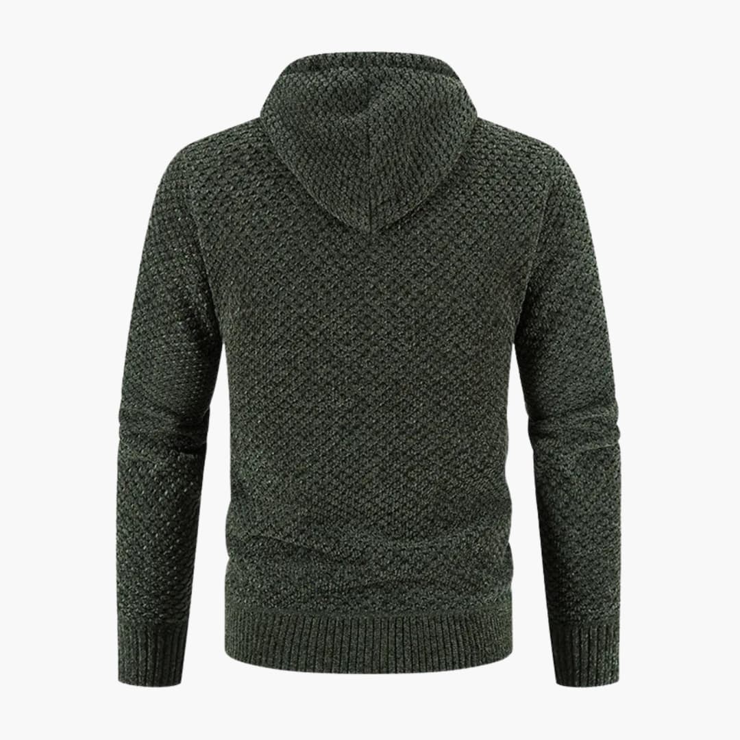 Herren Strickjacke mit Kapuze und Reißverschluss