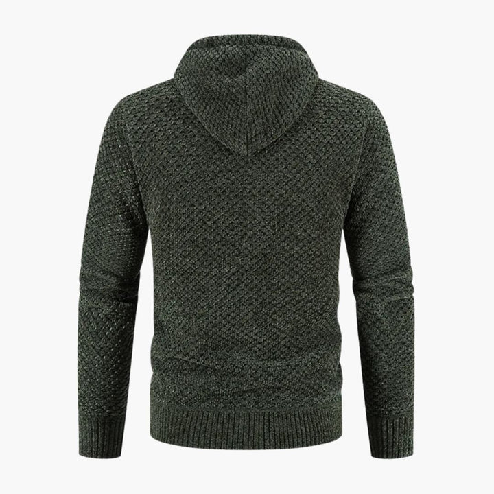 Herren Strickjacke mit Kapuze und Reißverschluss