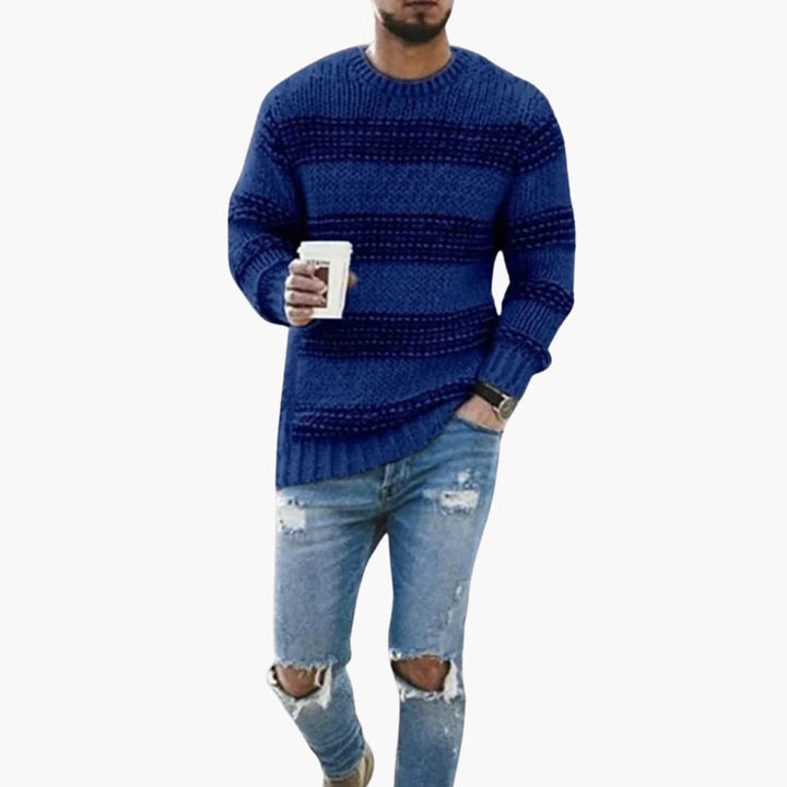 Herren Strickpullover Rundhals mit langen Ärmeln